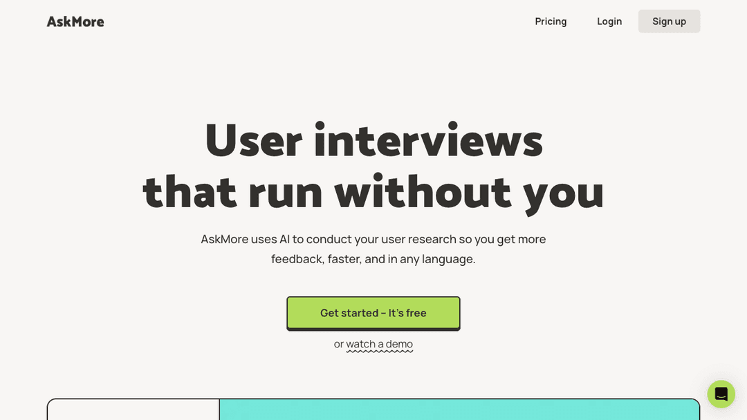 User research with AI for more feedback