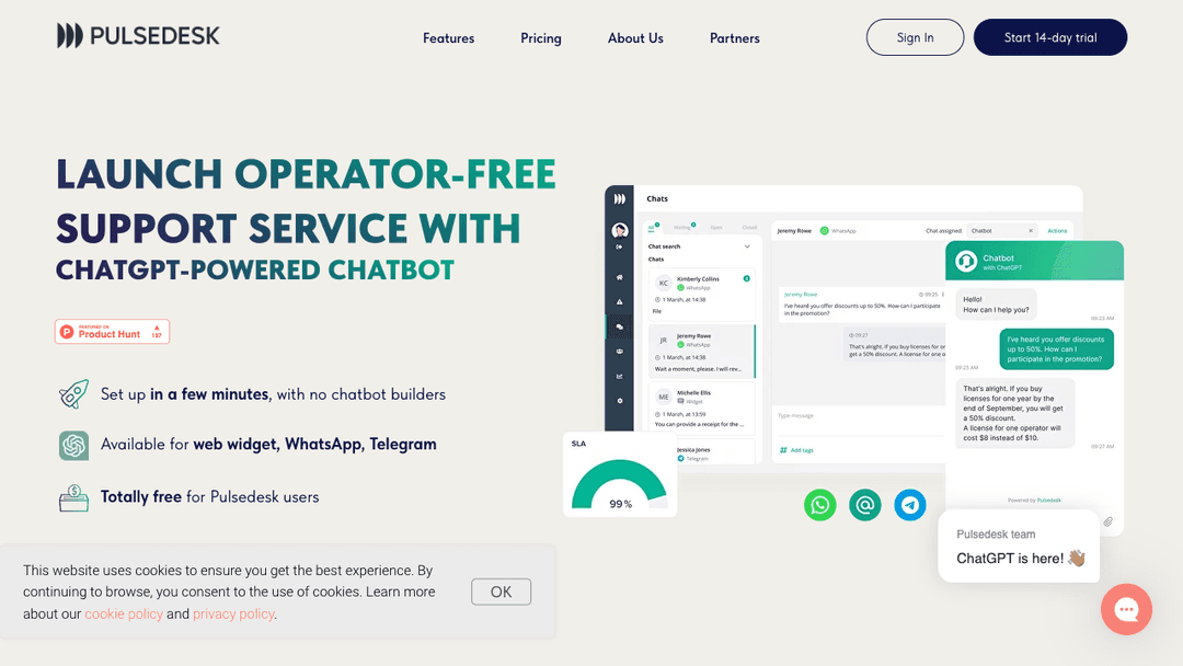 Pulsedesk is a helpdesk for support.