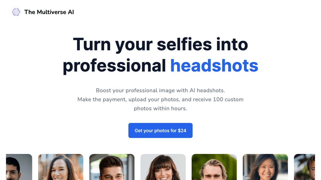 AI-generated professional headshots for $24