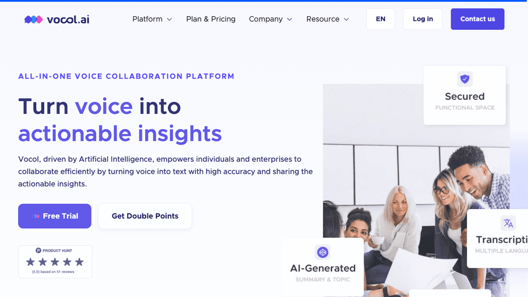 Vocol AI is an all-in-one voice collaboration platform