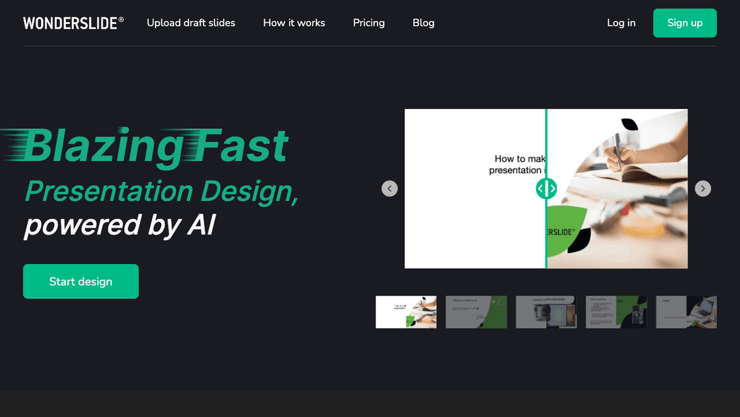 Wonderslide is a fast AI presentation maker