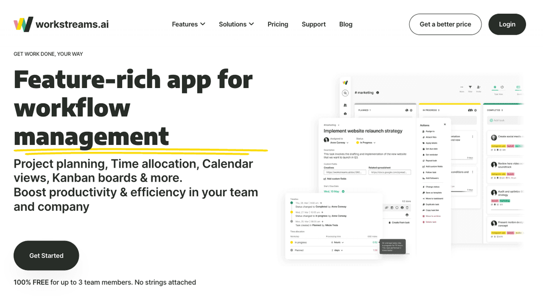 workstreams.ai is an intuitive task and workflow management app.